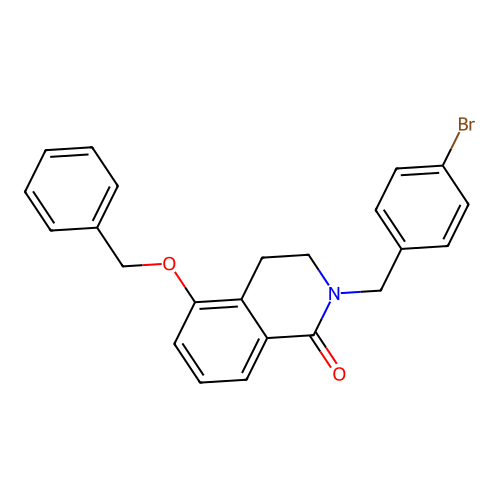 2-[(4-Bromophenyl)methyl]-5-phenylmethoxy-3,4-dihydroisoquinolin-1-one structure