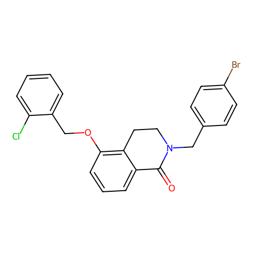 2-(4-bromobenzyl)-5-((2-chlorobenzyl)oxy)-3,4-dihydroisoquinolin-1(2H)-one structure