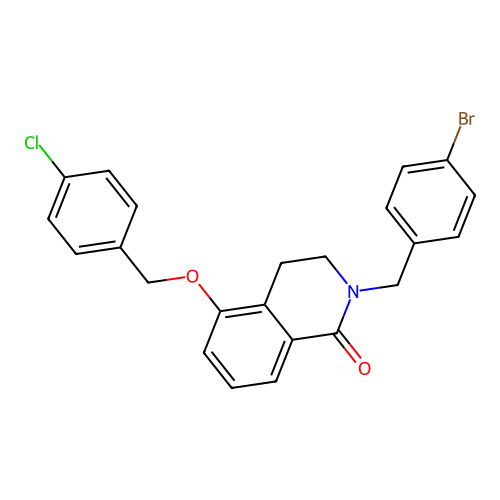 2-(4-bromobenzyl)-5-((4-chlorobenzyl)oxy)-3,4-dihydroisoquinolin-1(2H)-one structure