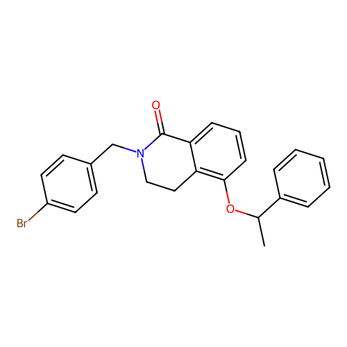 2-[(4-Bromophenyl)methyl]-5-(1-phenylethoxy)-3,4-dihydroisoquinolin-1-one structure