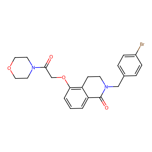 2-(4-bromobenzyl)-5-(2-morpholino-2-oxoethoxy)-3,4-dihydroisoquinolin-1(2H)-one structure