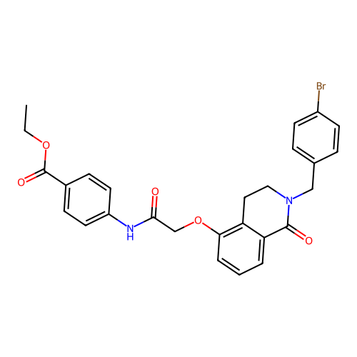 ethyl 4-(2-((2-(4-bromobenzyl)-1-oxo-1,2,3,4-tetrahydroisoquinolin-5-yl)oxy)acetamido)benzoate structure
