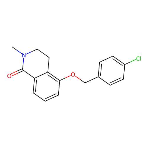 5-((4-chlorobenzyl)oxy)-2-methyl-3,4-dihydroisoquinolin-1(2H)-one structure