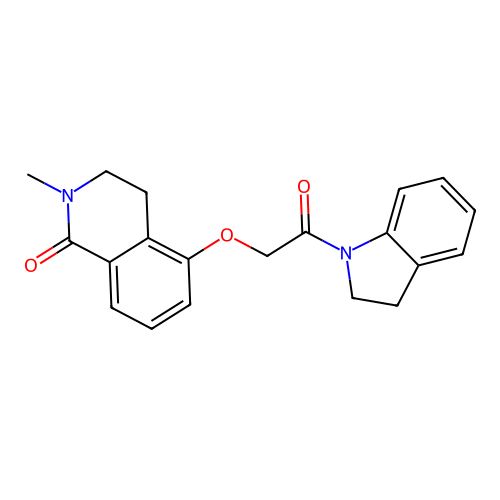 5-(2-(indolin-1-yl)-2-oxoethoxy)-2-methyl-3,4-dihydroisoquinolin-1(2H)-one structure