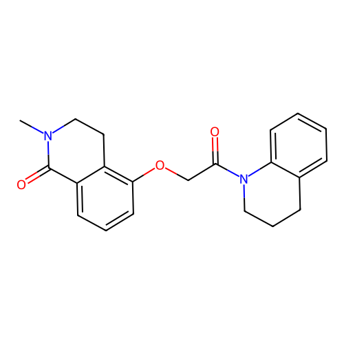2-methyl-5-[2-oxo-2-(1,2,3,4-tetrahydroquinolin-1-yl)ethoxy]-1,2,3,4-tetrahydroisoquinolin-1-one structure