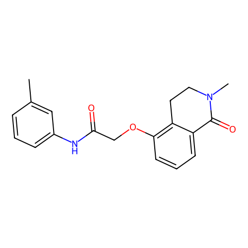 2-[(2-methyl-1-oxo-3,4-dihydroisoquinolin-5-yl)oxy]-N-(3-methylphenyl)acetamide structure