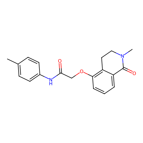 2-[(2-methyl-1-oxo-3,4-dihydroisoquinolin-5-yl)oxy]-N-(4-methylphenyl)acetamide structure