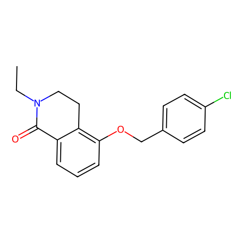 5-((4-chlorobenzyl)oxy)-2-ethyl-3,4-dihydroisoquinolin-1(2H)-one structure