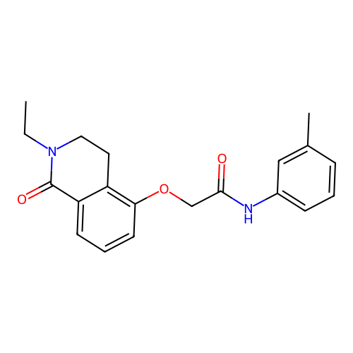 2-[(2-ethyl-1-oxo-3,4-dihydroisoquinolin-5-yl)oxy]-N-(3-methylphenyl)acetamide structure