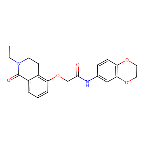 N-(2,3-dihydro-1,4-benzodioxin-6-yl)-2-[(2-ethyl-1-oxo-1,2,3,4-tetrahydroisoquinolin-5-yl)oxy]acetamide structure