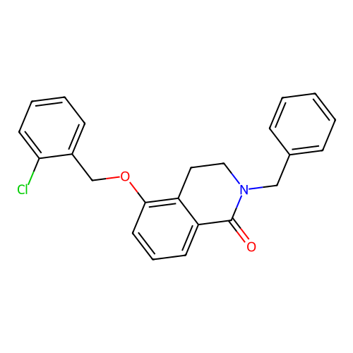 2-benzyl-5-((2-chlorobenzyl)oxy)-3,4-dihydroisoquinolin-1(2H)-one structure