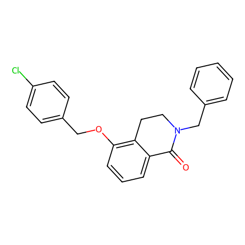 2-Benzyl-5-[(4-chlorophenyl)methoxy]-3,4-dihydroisoquinolin-1-one structure