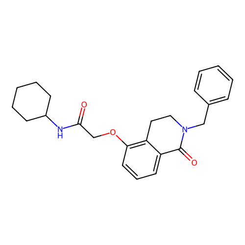2-[(2-benzyl-1-oxo-1,2,3,4-tetrahydroisoquinolin-5-yl)oxy]-N-cyclohexylacetamide structure
