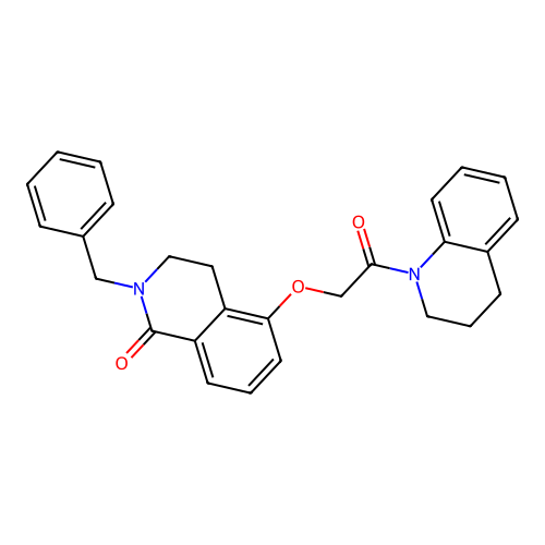 2-benzyl-5-[2-(3,4-dihydro-2H-quinolin-1-yl)-2-oxoethoxy]-3,4-dihydroisoquinolin-1-one structure