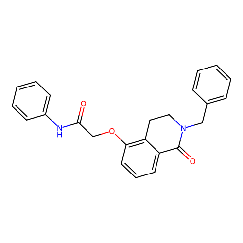 2-[(2-benzyl-1-oxo-1,2,3,4-tetrahydroisoquinolin-5-yl)oxy]-N-phenylacetamide structure