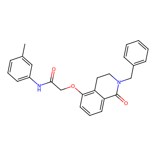 2-((2-benzyl-1-oxo-1,2,3,4-tetrahydroisoquinolin-5-yl)oxy)-N-(m-tolyl)acetamide structure