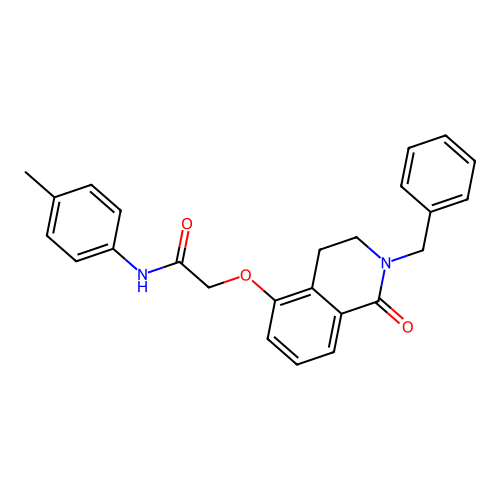 2-((2-benzyl-1-oxo-1,2,3,4-tetrahydroisoquinolin-5-yl)oxy)-N-(p-tolyl)acetamide structure