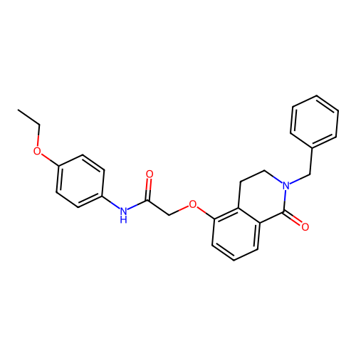 2-[(2-benzyl-1-oxo-3,4-dihydroisoquinolin-5-yl)oxy]-N-(4-ethoxyphenyl)acetamide structure