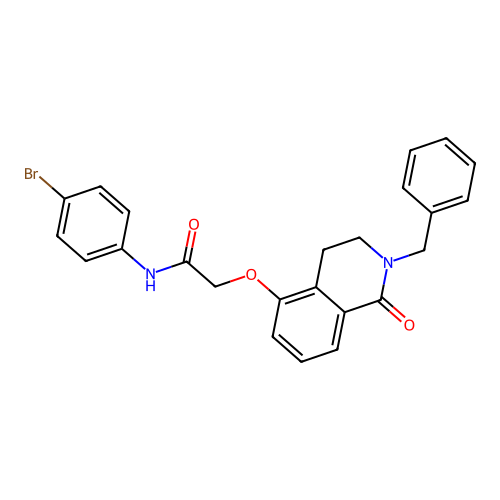 2-[(2-benzyl-1-oxo-3,4-dihydroisoquinolin-5-yl)oxy]-N-(4-bromophenyl)acetamide structure