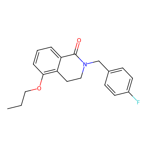 2-(4-fluorobenzyl)-5-propoxy-3,4-dihydroisoquinolin-1(2H)-one structure