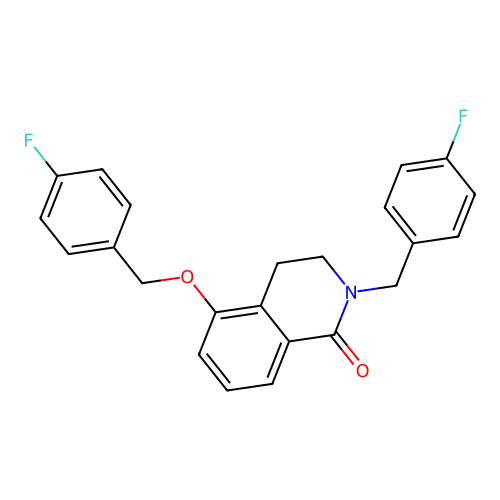 5-[(4-fluorophenyl)methoxy]-2-[(4-fluorophenyl)methyl]-1,2,3,4-tetrahydroisoquinolin-1-one structure