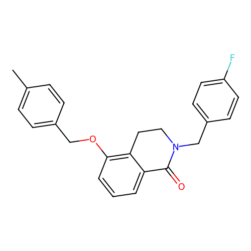 2-[(4-fluorophenyl)methyl]-5-[(4-methylphenyl)methoxy]-3,4-dihydroisoquinolin-1-one structure