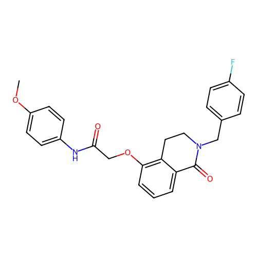 2-((2-(4-fluorobenzyl)-1-oxo-1,2,3,4-tetrahydroisoquinolin-5-yl)oxy)-N-(4-methoxyphenyl)acetamide structure