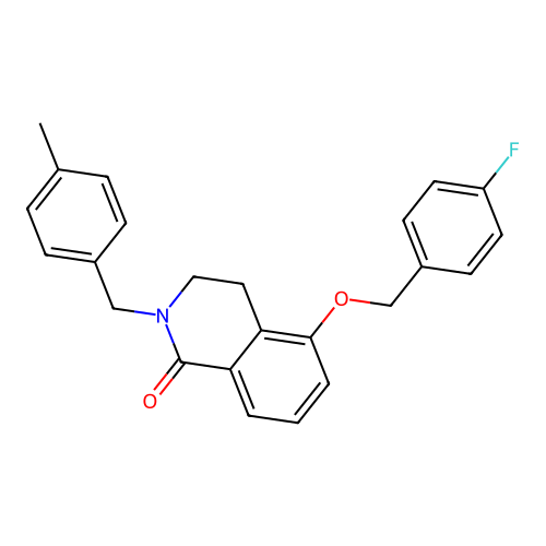 5-((4-fluorobenzyl)oxy)-2-(4-methylbenzyl)-3,4-dihydroisoquinolin-1(2H)-one structure