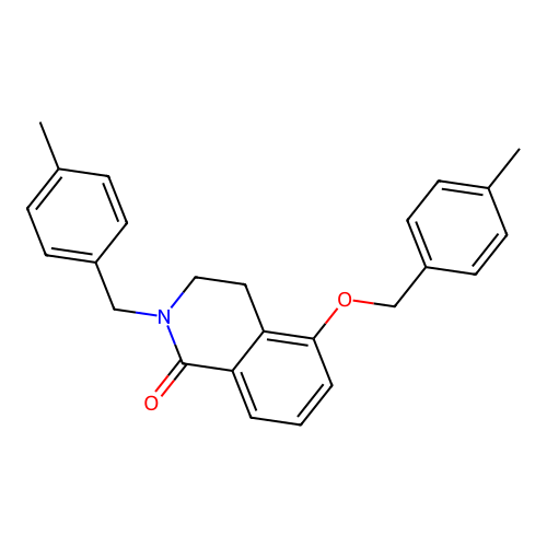 2-(4-methylbenzyl)-5-((4-methylbenzyl)oxy)-3,4-dihydroisoquinolin-1(2H)-one structure