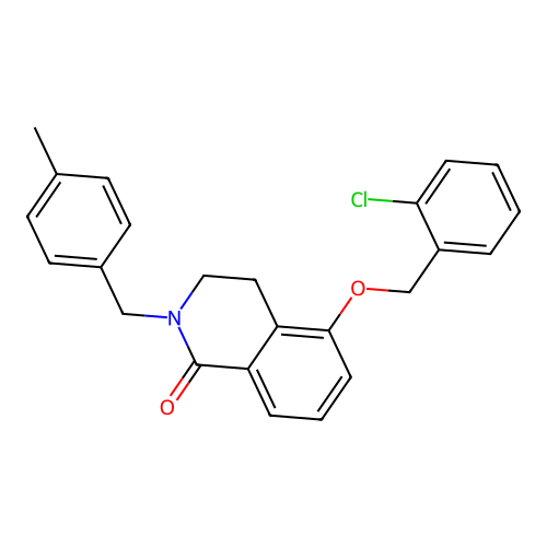 5-((2-chlorobenzyl)oxy)-2-(4-methylbenzyl)-3,4-dihydroisoquinolin-1(2H)-one structure