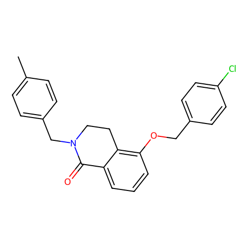5-((4-chlorobenzyl)oxy)-2-(4-methylbenzyl)-3,4-dihydroisoquinolin-1(2H)-one structure