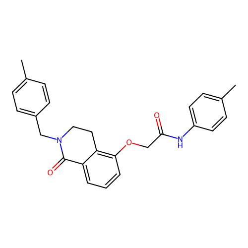 2-((2-(4-methylbenzyl)-1-oxo-1,2,3,4-tetrahydroisoquinolin-5-yl)oxy)-N-(p-tolyl)acetamide structure