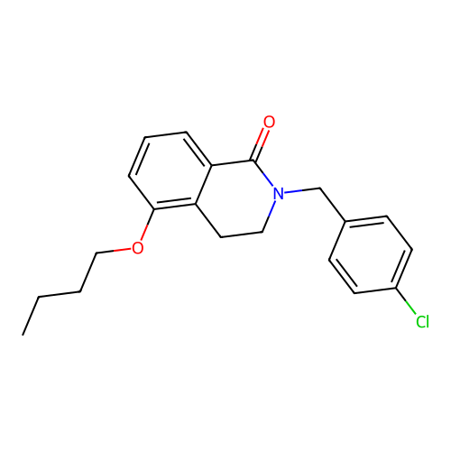5-butoxy-2-(4-chlorobenzyl)-3,4-dihydroisoquinolin-1(2H)-one structure