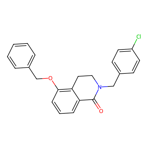 2-[(4-Chlorophenyl)methyl]-5-phenylmethoxy-3,4-dihydroisoquinolin-1-one structure