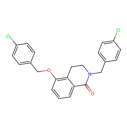2-(4-chlorobenzyl)-5-((4-chlorobenzyl)oxy)-3,4-dihydroisoquinolin-1(2H)-one structure