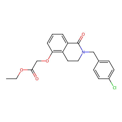 ethyl 2-((2-(4-chlorobenzyl)-1-oxo-1,2,3,4-tetrahydroisoquinolin-5-yl)oxy)acetate structure