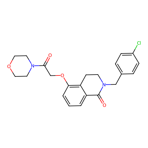 2-(4-chlorobenzyl)-5-(2-morpholino-2-oxoethoxy)-3,4-dihydroisoquinolin-1(2H)-one structure