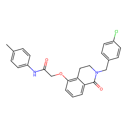 2-((2-(4-chlorobenzyl)-1-oxo-1,2,3,4-tetrahydroisoquinolin-5-yl)oxy)-N-(p-tolyl)acetamide structure