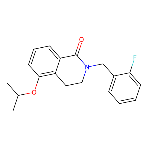 2-(2-fluorobenzyl)-5-isopropoxy-3,4-dihydroisoquinolin-1(2H)-one structure