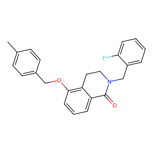 2-(2-fluorobenzyl)-5-((4-methylbenzyl)oxy)-3,4-dihydroisoquinolin-1(2H)-one structure