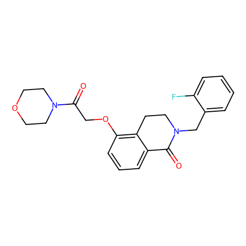 2-(2-fluorobenzyl)-5-(2-morpholino-2-oxoethoxy)-3,4-dihydroisoquinolin-1(2H)-one structure