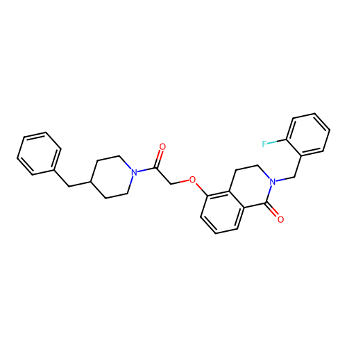 5-(2-(4-benzylpiperidin-1-yl)-2-oxoethoxy)-2-(2-fluorobenzyl)-3,4-dihydroisoquinolin-1(2H)-one structure