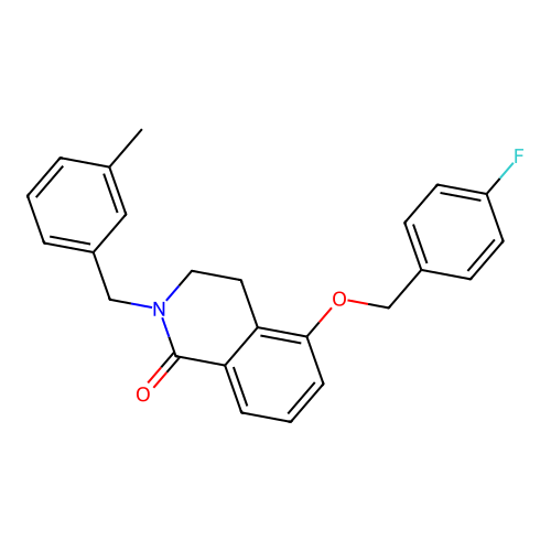 5-((4-fluorobenzyl)oxy)-2-(3-methylbenzyl)-3,4-dihydroisoquinolin-1(2H)-one structure