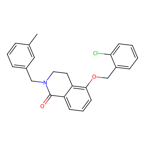5-((2-chlorobenzyl)oxy)-2-(3-methylbenzyl)-3,4-dihydroisoquinolin-1(2H)-one structure