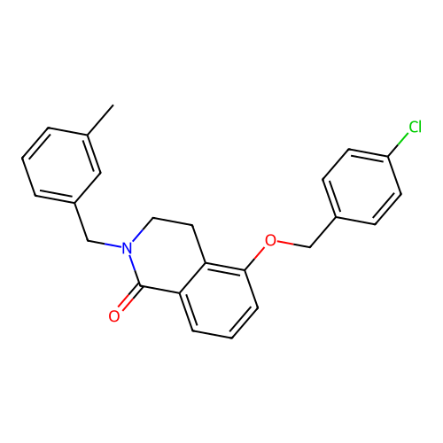 5-((4-chlorobenzyl)oxy)-2-(3-methylbenzyl)-3,4-dihydroisoquinolin-1(2H)-one structure