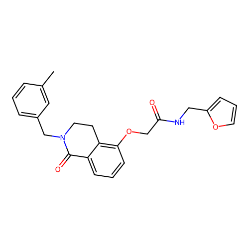 N-(furan-2-ylmethyl)-2-((2-(3-methylbenzyl)-1-oxo-1,2,3,4-tetrahydroisoquinolin-5-yl)oxy)acetamide structure