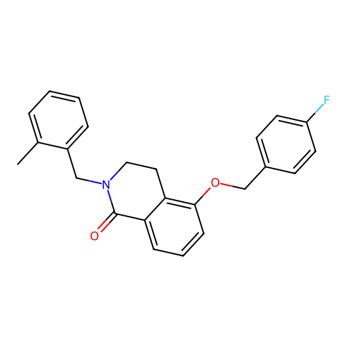 5-((4-fluorobenzyl)oxy)-2-(2-methylbenzyl)-3,4-dihydroisoquinolin-1(2H)-one structure
