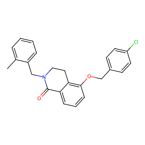 5-((4-chlorobenzyl)oxy)-2-(2-methylbenzyl)-3,4-dihydroisoquinolin-1(2H)-one structure