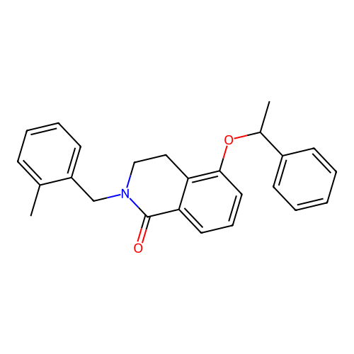 2-[(2-Methylphenyl)methyl]-5-(1-phenylethoxy)-3,4-dihydroisoquinolin-1-one structure