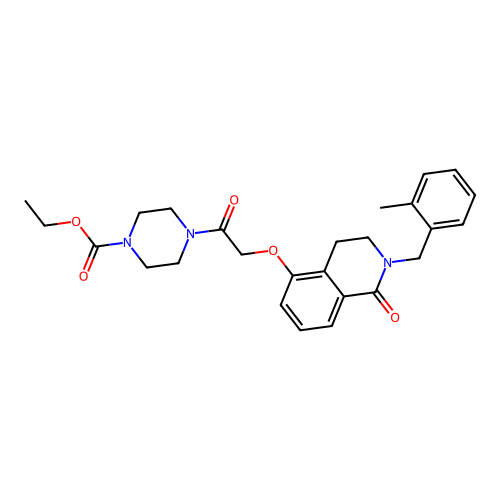 ethyl 4-(2-((2-(2-methylbenzyl)-1-oxo-1,2,3,4-tetrahydroisoquinolin-5-yl)oxy)acetyl)piperazine-1-carboxylate structure